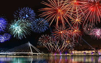 Fireworks, New Year HD wallpaper