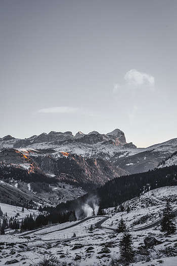 Landscape, Nature, Sky, Mountains, Italy, View From Above, Snow Covered, Snowbound HD phone wallpaper