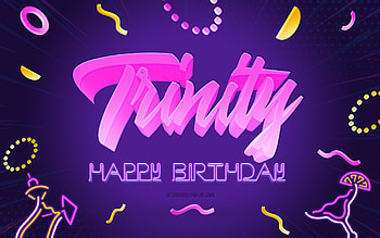 Happy Birtay Trinity, , Purple Party Background, Trinity, creative art, Happy Trinity birtay, Trinity name, Trinity Birtay, Birtay Party Background HD wallpaper