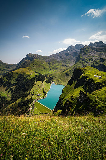 Nature, Grass, Mountains, Rocks, Vertex, Lake, Tops HD phone wallpaper