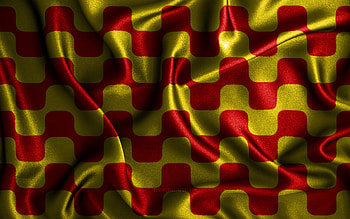 Tarragona flag, , silk wavy flags, spanish cities, Day of Tarragona, Flag of Tarragona, fabric flags, 3D art, Tarragona, cities of Spain, Tarragona 3D flag HD wallpaper