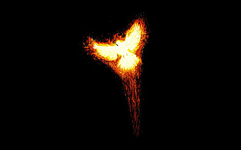Abstract, Fire, Bird, Minimalism, Takeoff, Phoenix, Myth HD wallpaper
