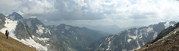Nature, Mountains, Climbing, Panorama, Human, Person, Loneliness, Ascent, Mountaineer, Climber HD wallpaper