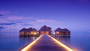 Pier Dock at Sunset HD wallpaper