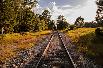Nature, Grass, Sky, Summer, Railway HD wallpaper
