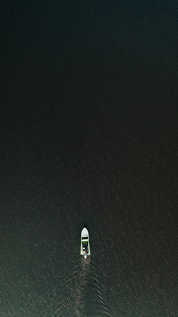 Water, View From Above, Miscellanea, Miscellaneous, Ripples, Ripple, Boat, Cutter HD phone wallpaper