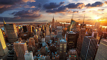 New York City skyline, Luxury travel, Empire State Building, Sunlit cityscape HD wallpaper