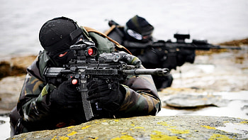 military norwegian hk416 future weapons aimpoint comp m4 HD wallpaper