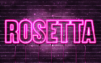 Rosetta, , with names, female names, Rosetta name, purple neon lights, Rosetta Birtay, Happy Birtay Rosetta, popular italian female names, with Rosetta name HD wallpaper