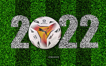 La Liga 2022, New Year 2022, Puma Accelerate 2, soccer field, La Liga 2022 official ball, 2022 concepts, Happy New Year 2022, soccer, La Liga HD wallpaper