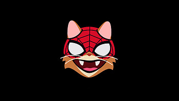 Cat Spiderman Minimal , spiderman, superheroes, artist, artwork, digital-art, minimalism, minimalist, dark, black HD wallpaper