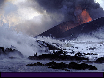 power of nature, power, volcanoes, forces, nature, mountains, fire, beach HD wallpaper