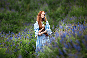 Wildflower Reverie: Woman Mood, woman, mood HD wallpaper