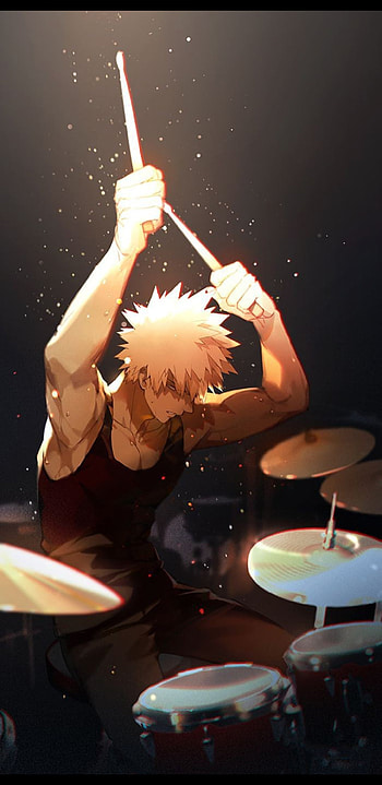 Katsuki Bakugou, bakugo, drumhead, bnha, drummer HD phone wallpaper