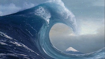 Great Wave off Kanagawa (realistic) [] ... HD wallpaper