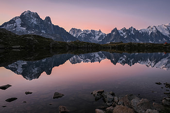 Landscape, Nature, Mountains, Twilight, Lake, Reflection, Dusk HD wallpaper