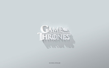 Game of Thrones logo, white background, Game of Thrones 3d logo, 3d art, Game of Thrones, 3d Game of Thrones emblem, creative art, Game of Thrones emblem HD wallpaper