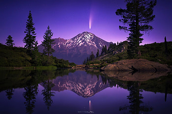 Neowise Seen From Mt Shasta , mountains, nature HD wallpaper