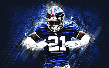 Jabrill Peppers, New York Giants, NFL, American Football, Grunge Art, Blue Stone Background, National Football League HD wallpaper