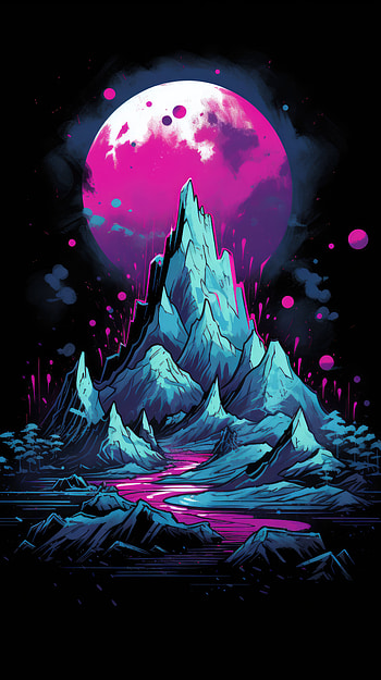 Colorful Dark Mountain, colorful, dark, black, nature, mountain, dark nature HD phone wallpaper