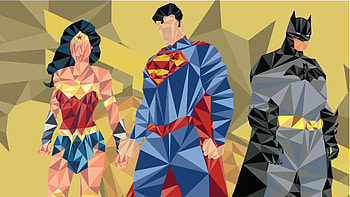 Batman Superman Wonder Woman Low Poly Art, batman, wonder-woman, superman, artist, artwork, behance, superheroes HD wallpaper