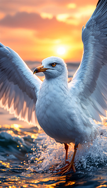 Seagull Serenity: A Stunning HD phone wallpaper
