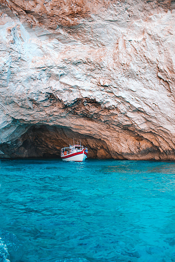 Nature, Water, Sea, Rock, Boat, Cave, Bay HD phone wallpaper