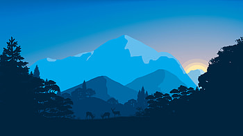 Sunset In The Forest , sunset, minimalism, minimalist, forest, nature, deviantart HD wallpaper