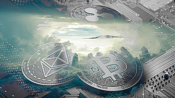 Cryptocurrency, NFT difference, Crypto and NFT, Electronic spin HD wallpaper