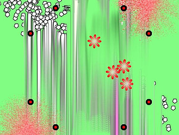 Daisies, green background, abstract, spring HD wallpaper