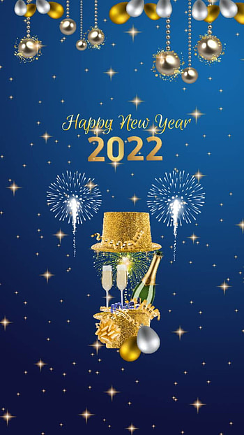 Happy New Year 2022, New year, gold HD phone wallpaper