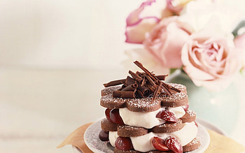 sweet, pink, roses, yummy HD wallpaper