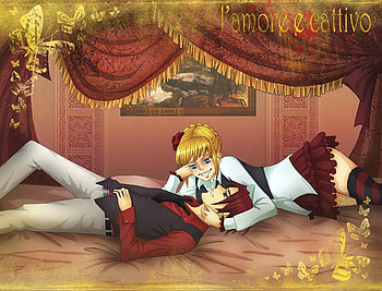 Lovers, blond hair, blonde girl, blue eyes, battler, beatrice, red hair HD wallpaper