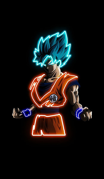 Goku, art, gohan, DBS, neon, vegita, SSJ, DBZ HD phone wallpaper