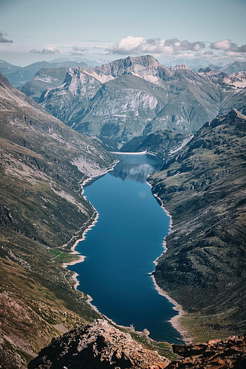 Landscape, Nature, Mountains, View From Above, Lake HD phone wallpaper
