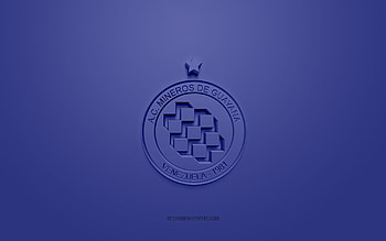 AC Mineros de Guayana, creative 3D logo, blue background, Venezuelan football team, Venezuelan Primera Division, Puerto Ordaz, Venezuela, 3d art, football, AC Mineros de Guayana 3d logo HD wallpaper