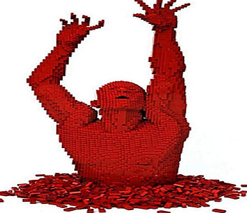 Drowning in Myself, lego, drowning, man, red HD wallpaper