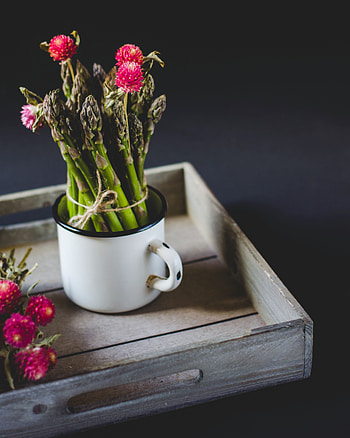 Plants, Flowers, Miscellanea, Miscellaneous, Cup, Bouquet, Mug, Asparagus HD phone wallpaper