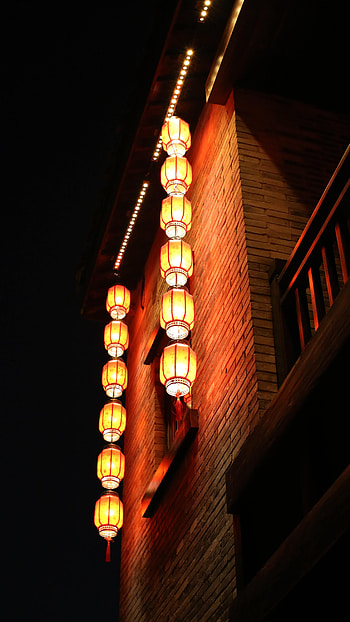 Building, Dark, Glow, Flashlights HD phone wallpaper