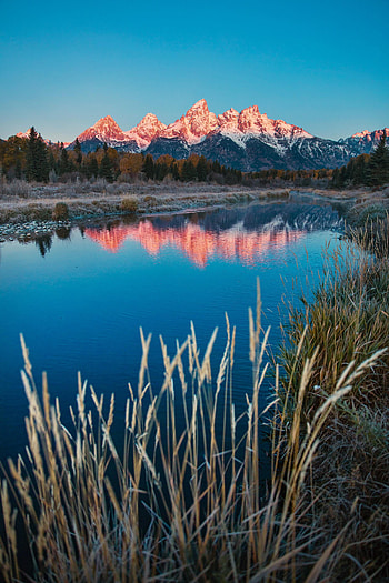 Nature, Grass, Sky, Mountains, Lake, Snow Covered, Snowbound HD phone wallpaper