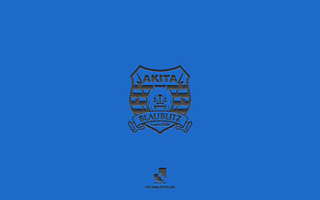 Blaublitz Akita, blue background, Japanese football team, Blaublitz Akita emblem, J2 League, Japan, football, Blaublitz Akita logo HD wallpaper