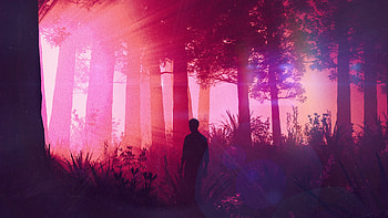 Lost In Woods, alone, behance, artist, artwork, digital-art HD wallpaper