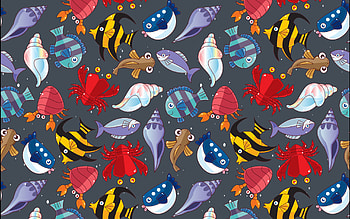 Pattern, red, pesti, texture, fish, vara, colorful, blue, summer, yellow HD wallpaper