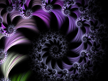 Purple Fan. jpg, purple, fractal, lacy, green HD wallpaper