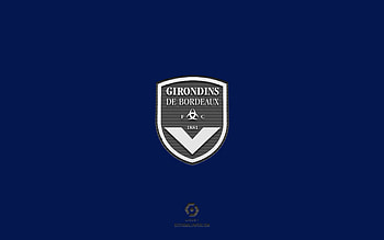 FC Girondins de Bordeaux, blue background, French football team, FC Lorient emblem, Ligue 1, Bordeaux, France, football, FC Girondins de Bordeaux logo HD wallpaper