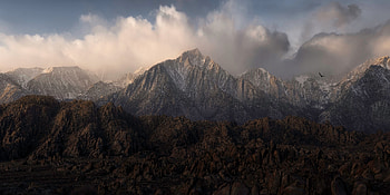 The Granite Fields Sierra Neveada, mountains, clouds, nature HD wallpaper