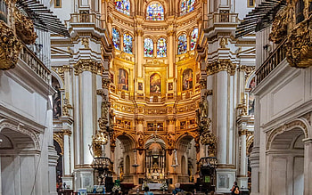 Cathedral Altar in Spain, Spain, church, Granada, altar HD wallpaper