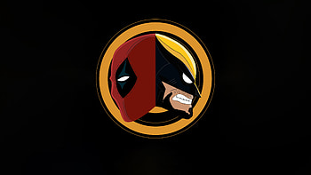 Deadpool And Wolverine Insignia, deadpool-and-wolverine, deadpool-3, wolverine, deadpool, minimalism, superheroes, artwork, digital-art, artstation HD wallpaper