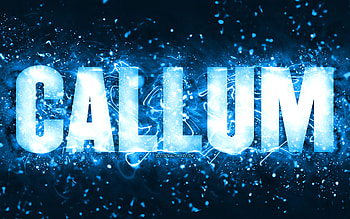 Happy Birtay Callum, , blue neon lights, Callum name, creative, Callum Happy Birtay, Callum Birtay, popular american male names, with Callum name, Callum HD wallpaper
