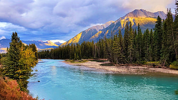 Late Summer in Yoho National Park, British Columbia, clouds, landscape, trees, sky, canada, mountains HD wallpaper